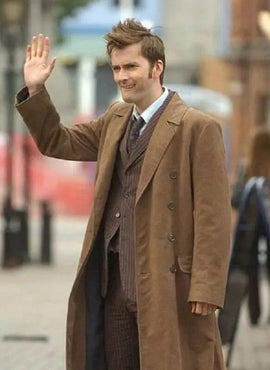 10th Doctor Who Brown Wool Coat