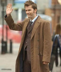 10th Doctor Who Brown Wool Coat