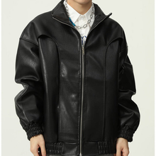 Winter Loose Simple Personality Handsome Trendy Leather Jacket Men