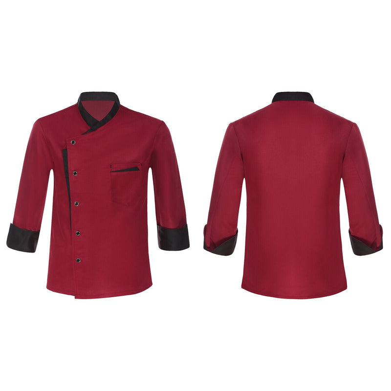 Unisex Long Sleeve Red Chef Coat 