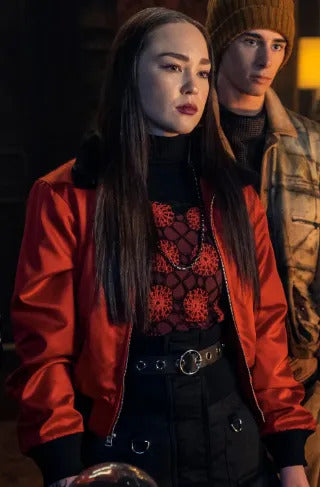 Wednesday 2022 Yoko Tanaka Red Bomber Jacket